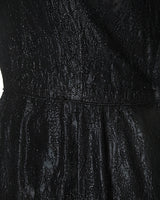 1950s Vintage Black Metallic Mesh Prom Dress - S