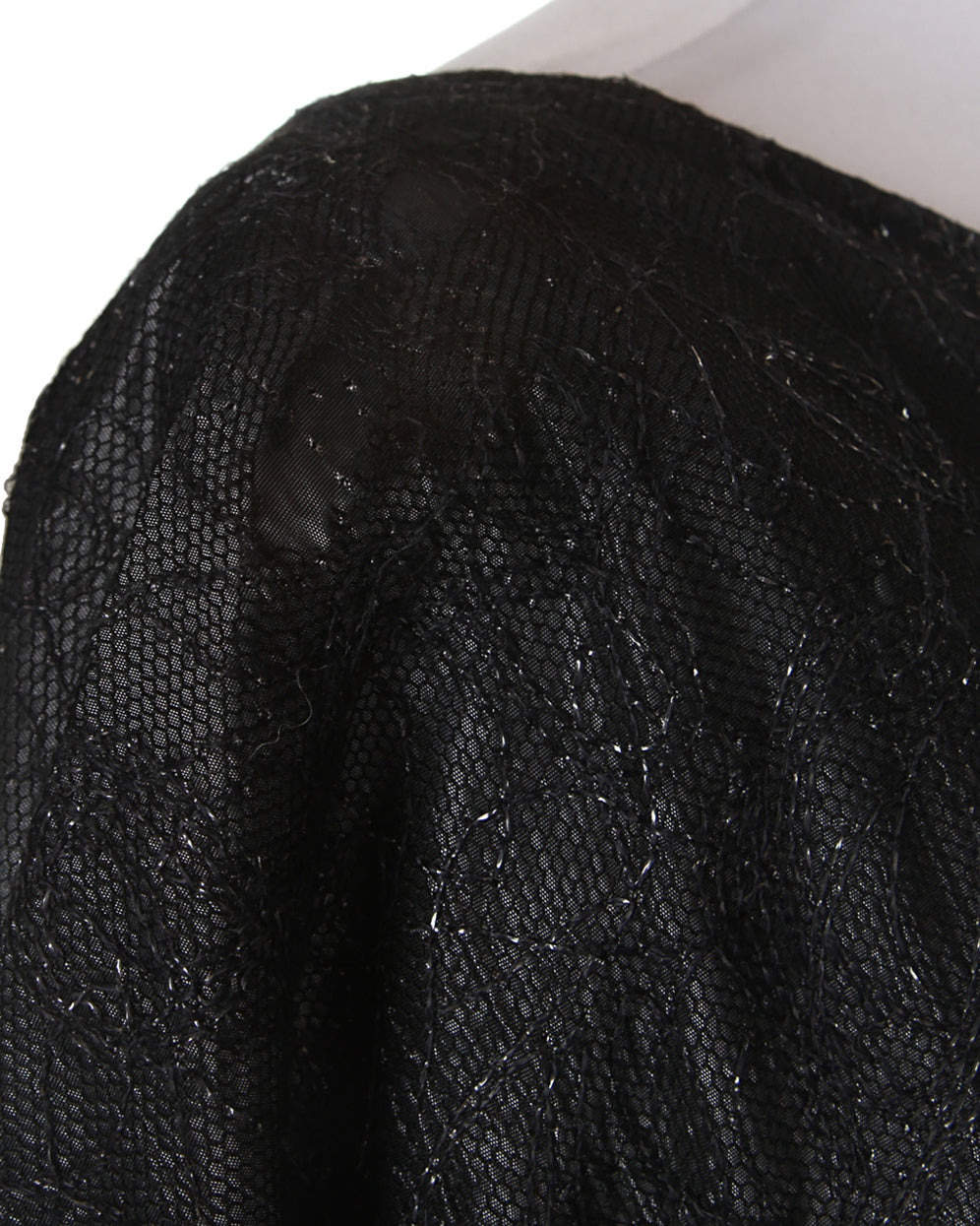 1950s Vintage Black Metallic Mesh Prom Dress - S
