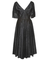 1950s Vintage Black Metallic Mesh Prom Dress - S