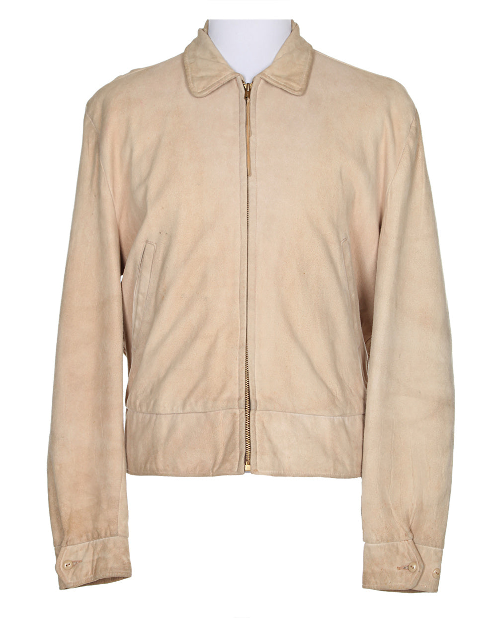 50s Sears Hercules Beige Suede Bomber Jacket - M