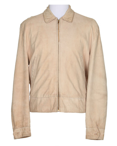50s Sears Hercules Beige Suede Bomber Jacket - M