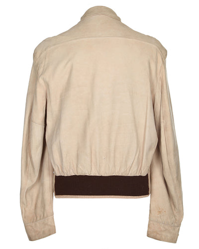 50s Sears Hercules Beige Suede Bomber Jacket - M