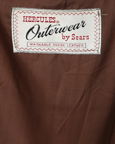 50s Sears Hercules Beige Suede Bomber Jacket - M