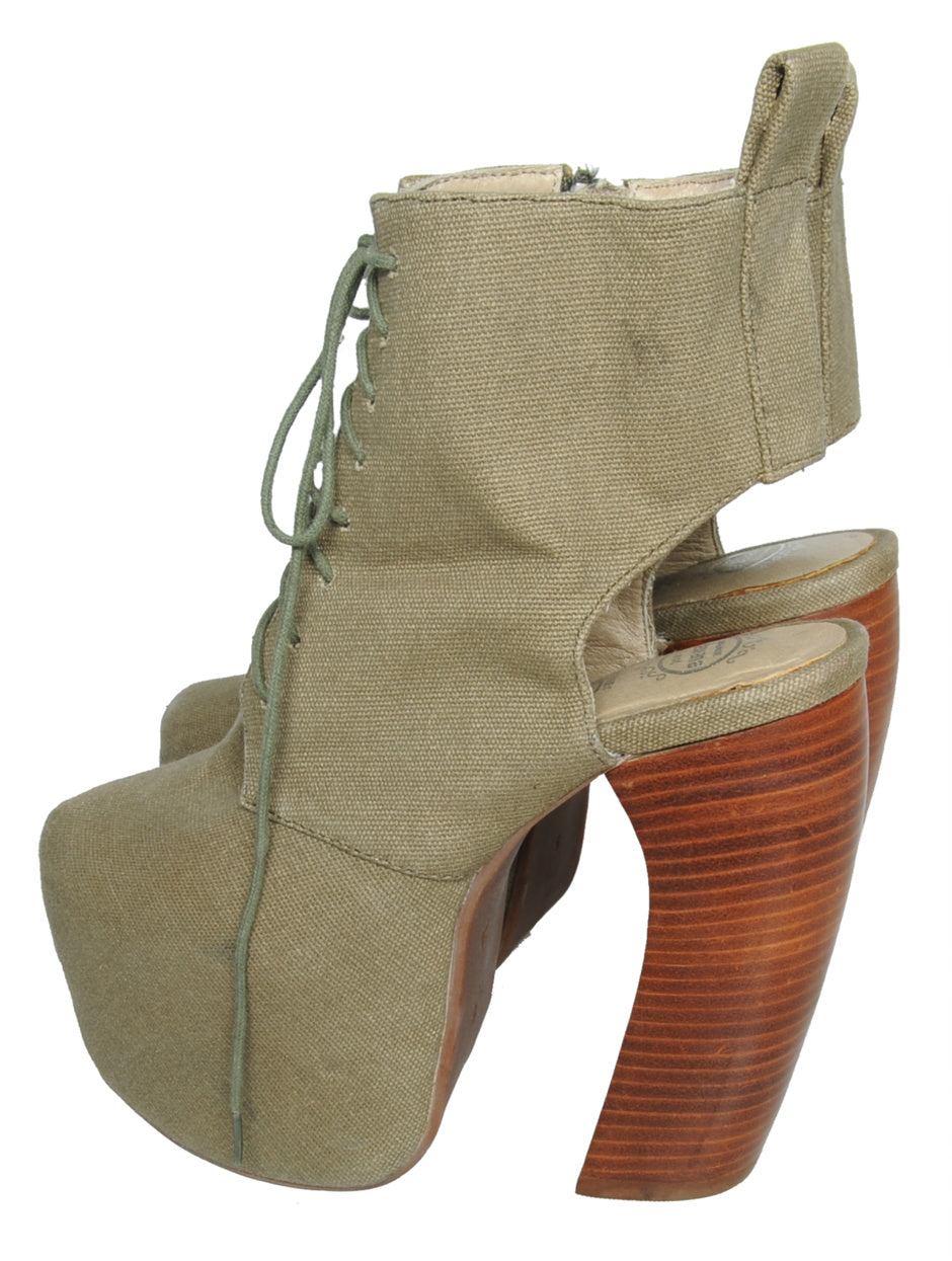 Jeffrey Campbell Havana Green Ankle Boots - UK 2.5