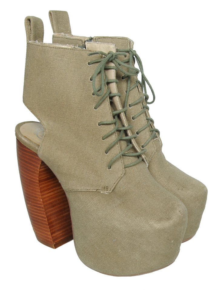Jeffrey Campbell Havana Green Ankle Boots - UK 2.5