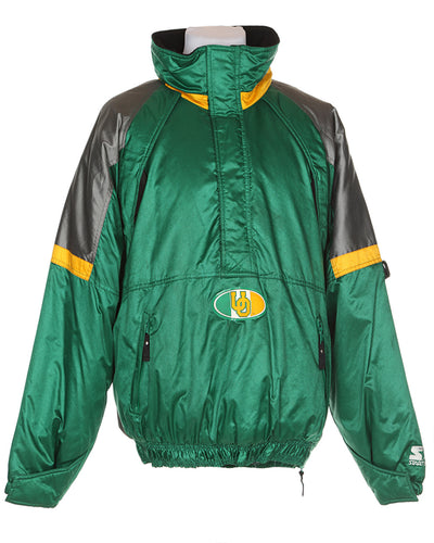 90s Padded Starter Oregon University Green Coach Jacket - L