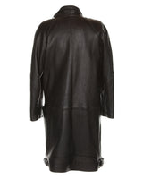 80s Black Leather Jacket - L