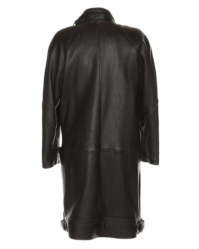 80s Black Leather Jacket - L