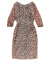 50s Grey Patterned Midi Dress - XXS