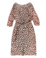50s Grey Patterned Midi Dress - XXS