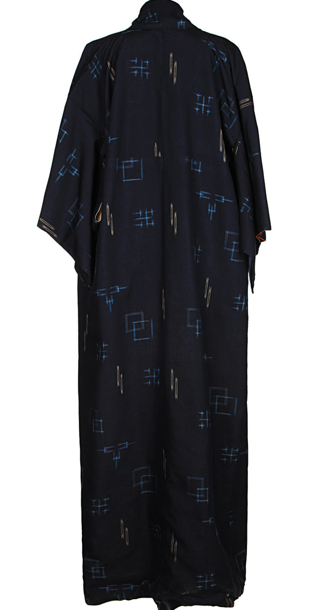 Blue Patterned Kimono - One Size