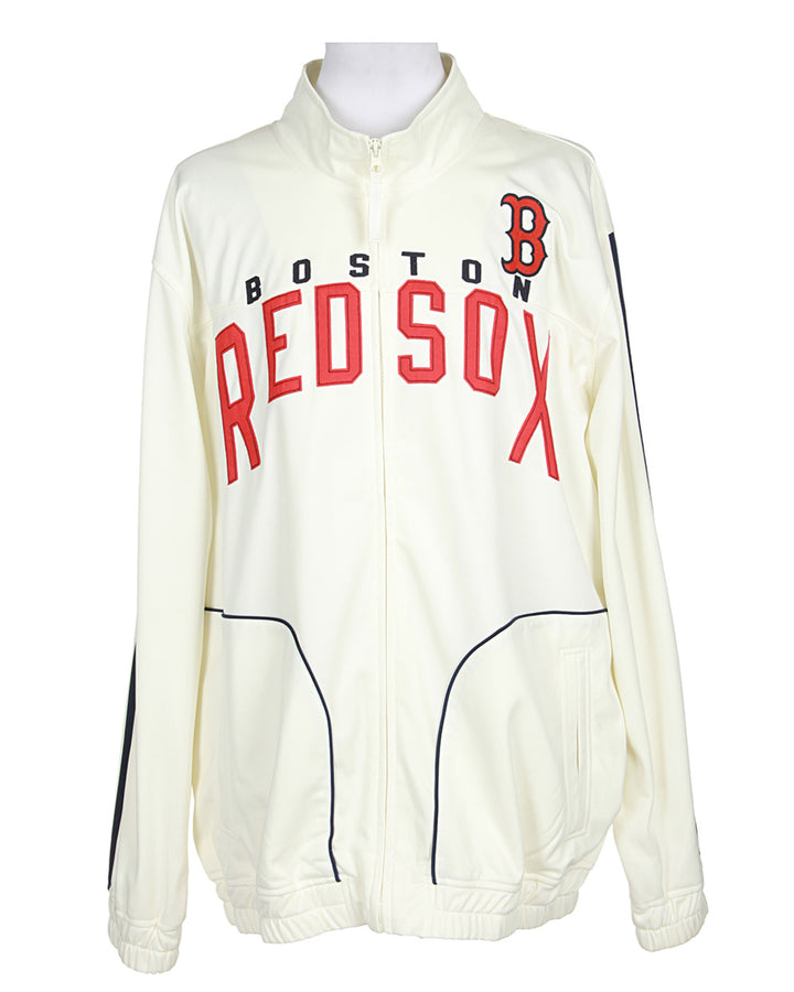 Boston Red Sox Cream Zip Up Track Jacket - XXL