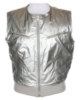 DKNY Silver Y2K Puffa Bodywarmer Sleeveless Jacket - S