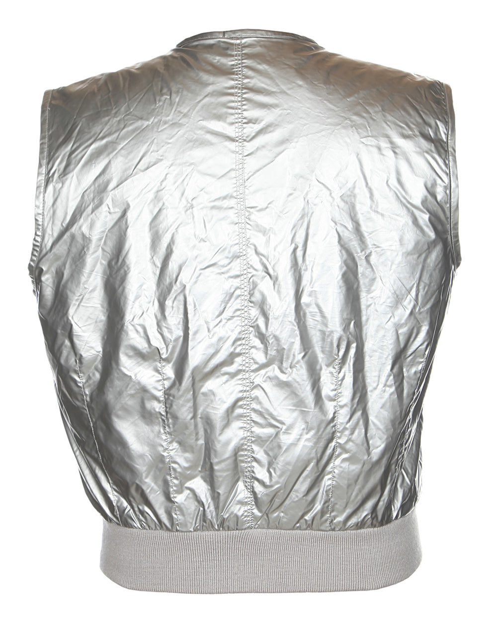DKNY Silver Y2K Puffa Bodywarmer Sleeveless Jacket - S