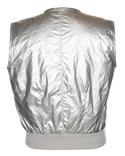 DKNY Silver Y2K Puffa Bodywarmer Sleeveless Jacket - S
