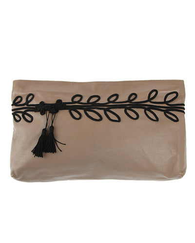 Brown Leather Clutch