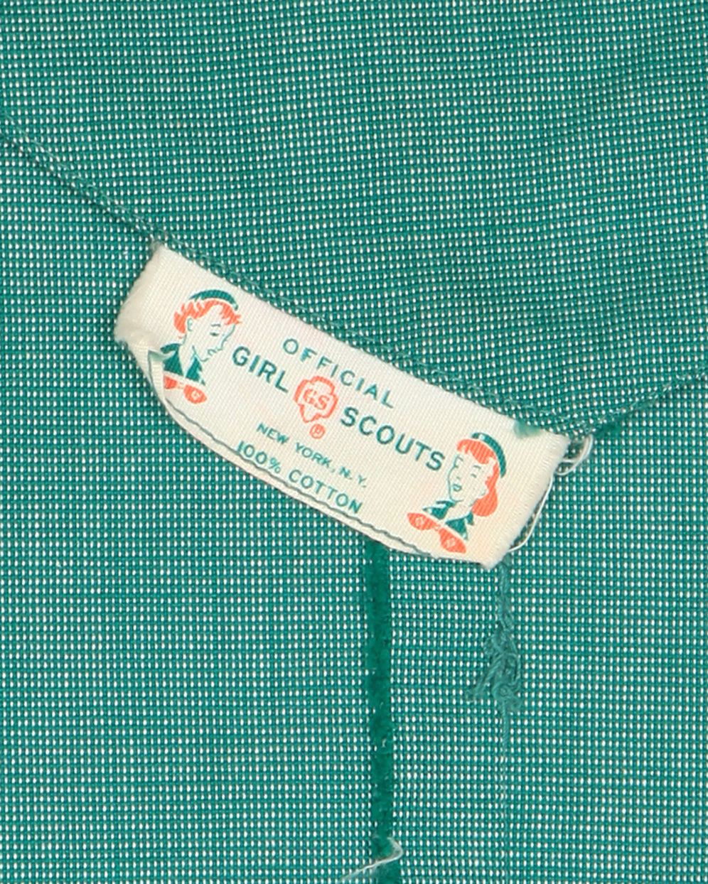 50s Girl Scout Leader Green Fitted Blouse - M