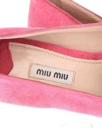 Miu Miu Pink Suede Loafers -  UK 5