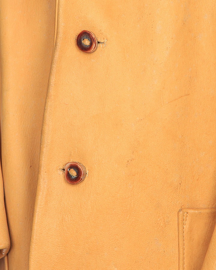 60s Tan Deer Skin Leather Jacket - L