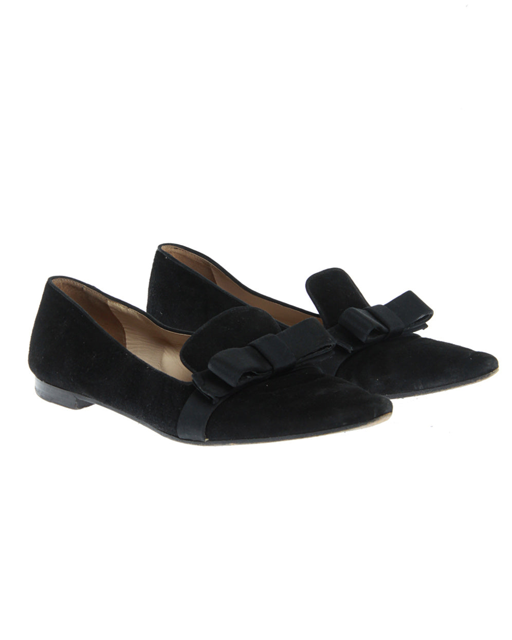 Prada Black Suede Flat Shoes - UK 4