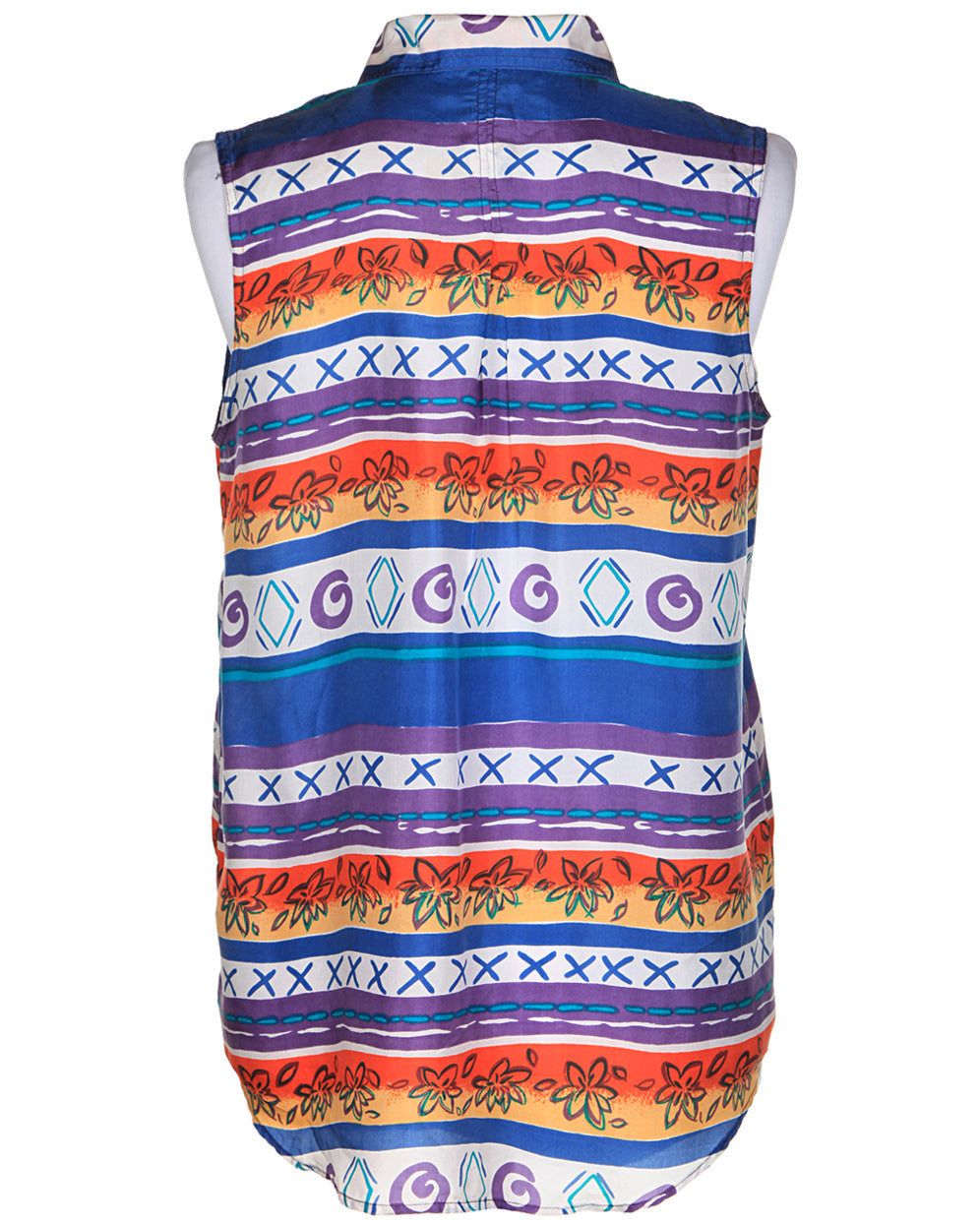 Multicoloured Sleeveless Blouse - M