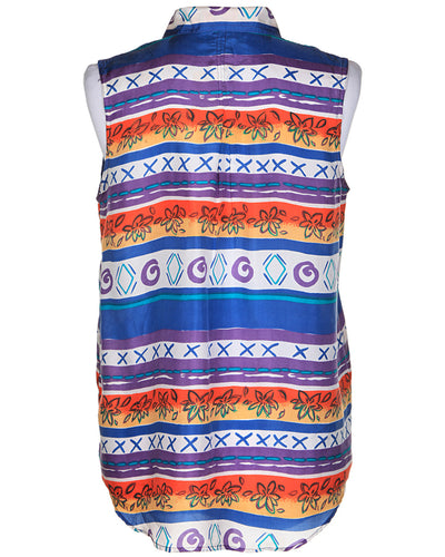 Multicoloured Sleeveless Blouse - M