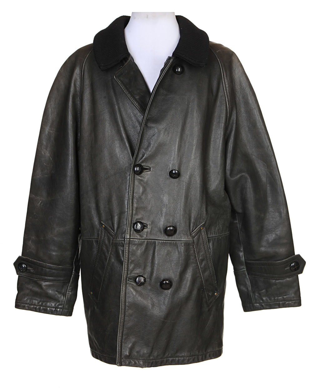 Armani Black Sheepskin Leather &amp; Furlined Jacket - L