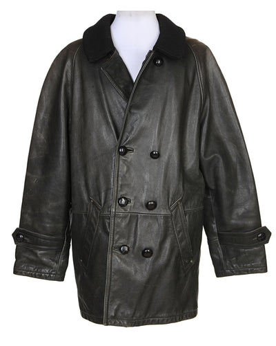 Armani Black Sheepskin Leather & Furlined Jacket - L