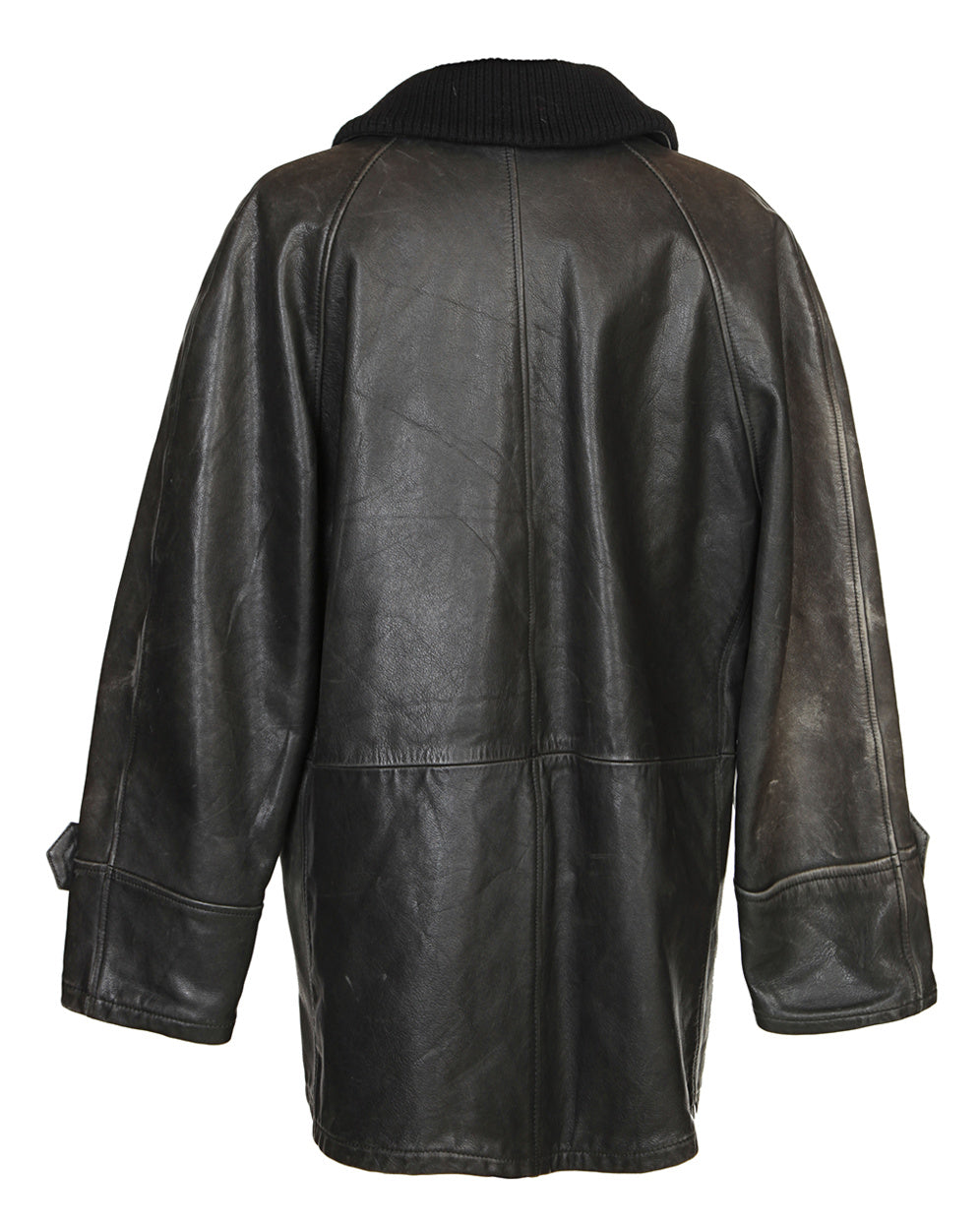 Armani Black Sheepskin Leather & Furlined Jacket - L