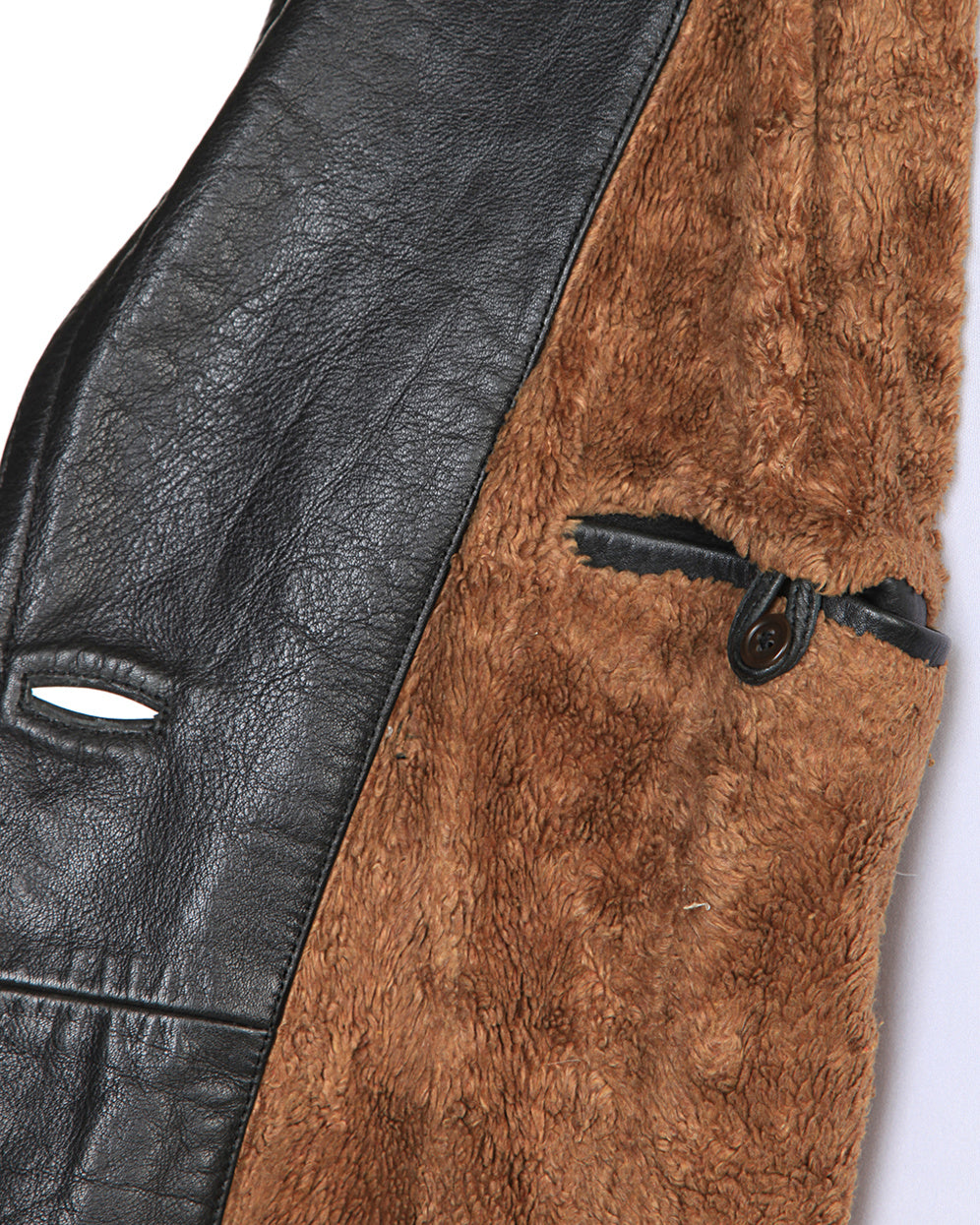 Armani Black Sheepskin Leather & Furlined Jacket - L