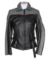 Black Leather Biker Jackets - S