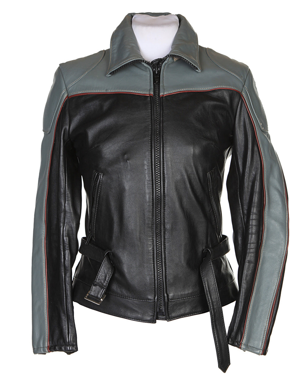 Black Leather Biker Jackets - S