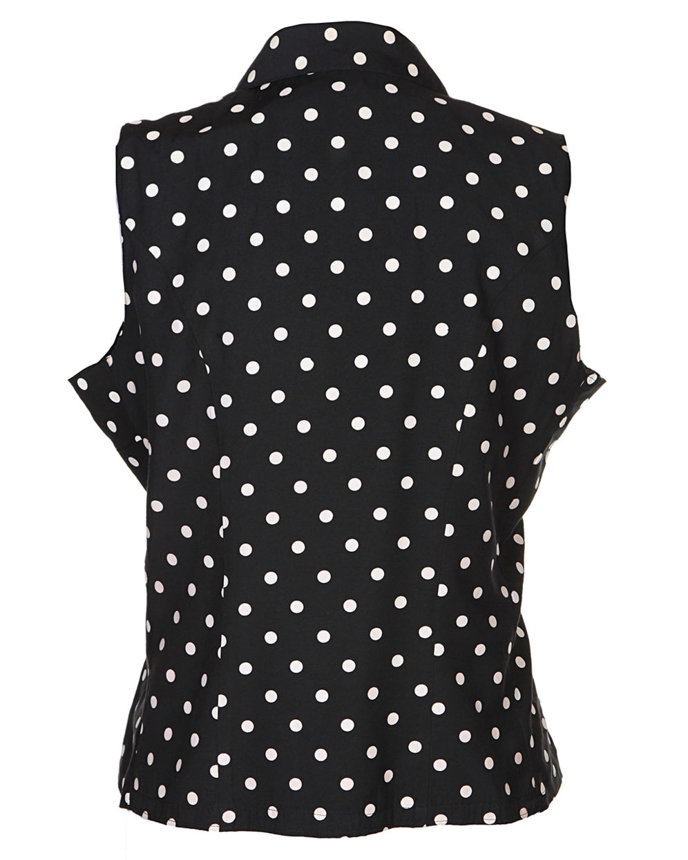 Black Patterned Sleeveless Blouse - S