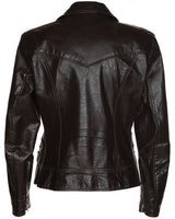 70's Brown Leather Biker Jacket - M