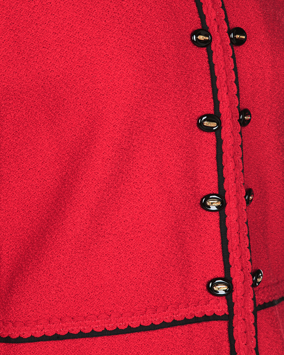 Vintage 1980s Red and Black Boucle Jacket - S