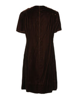 Vintage 60s Brown Short Sleeve Mini Dress – L