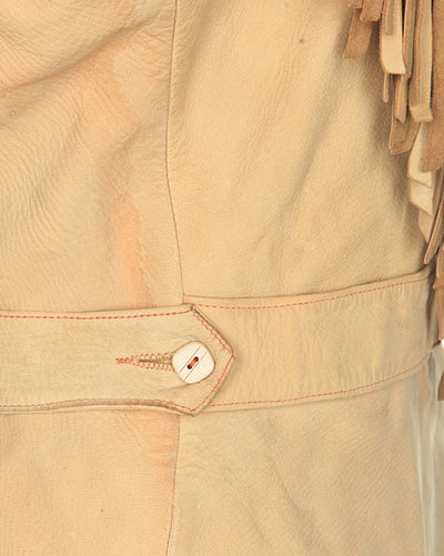50's Boutique Cream Leather Jacket - M