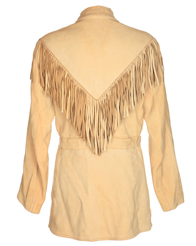 50's Boutique Cream Leather Jacket - M