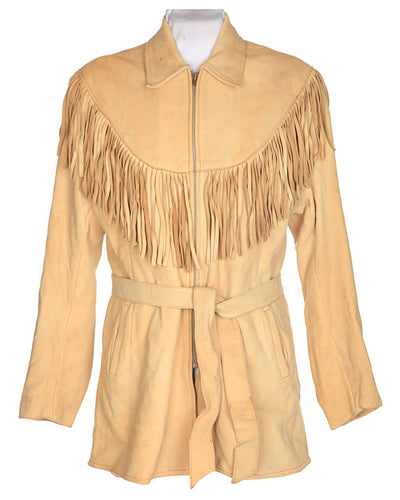 50's Boutique Cream Leather Jacket - M