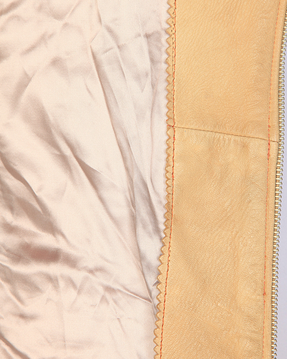 50's Boutique Cream Leather Jacket - M