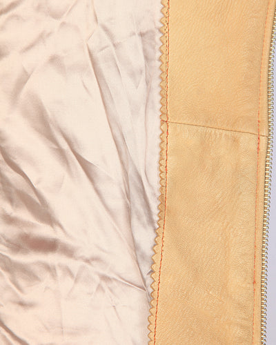 50's Boutique Cream Leather Jacket - M
