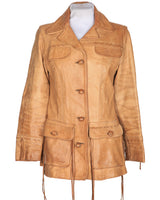 Vintage 70's Tan Western Leather Jacket - S