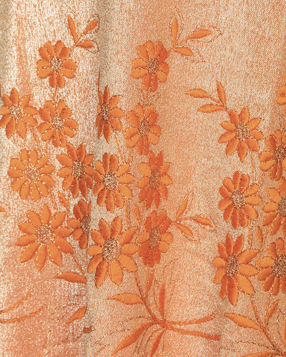 60's Boutique Orange Metallic Sleeveless Dress - S