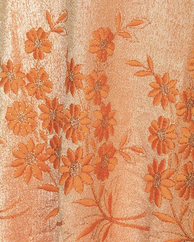 60's Boutique Orange Metallic Sleeveless Dress - S