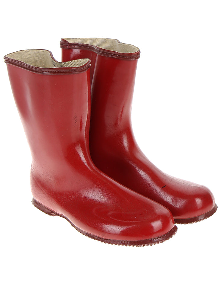 Childrens Vintage Red Dunlop Wellies - UK 10