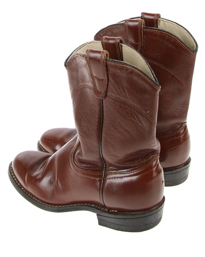 Children's Vintage Brown Cowboy Boots - UK 4