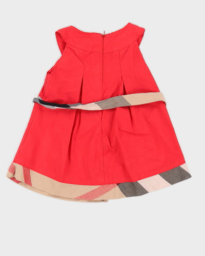 Infant's Bright Pink Burberry Dress with Tie