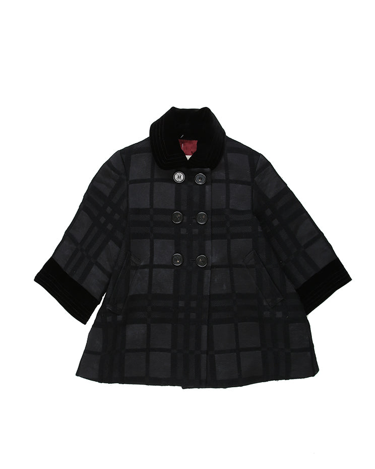 Children's Burberry Black A-line Coat - 10Y