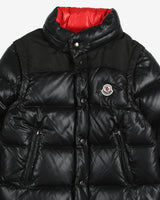 Moncler black chest logo puffa jacket children - 8 Years