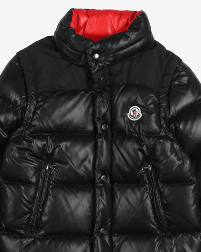 Moncler black chest logo puffa jacket children - 8 Years